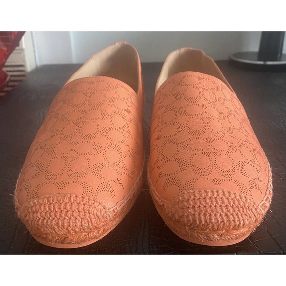 Coach Carley Leather Espadrilles Loafer Slip On Style C6763 Tangerine Sz 11 - Picture 4 of 14